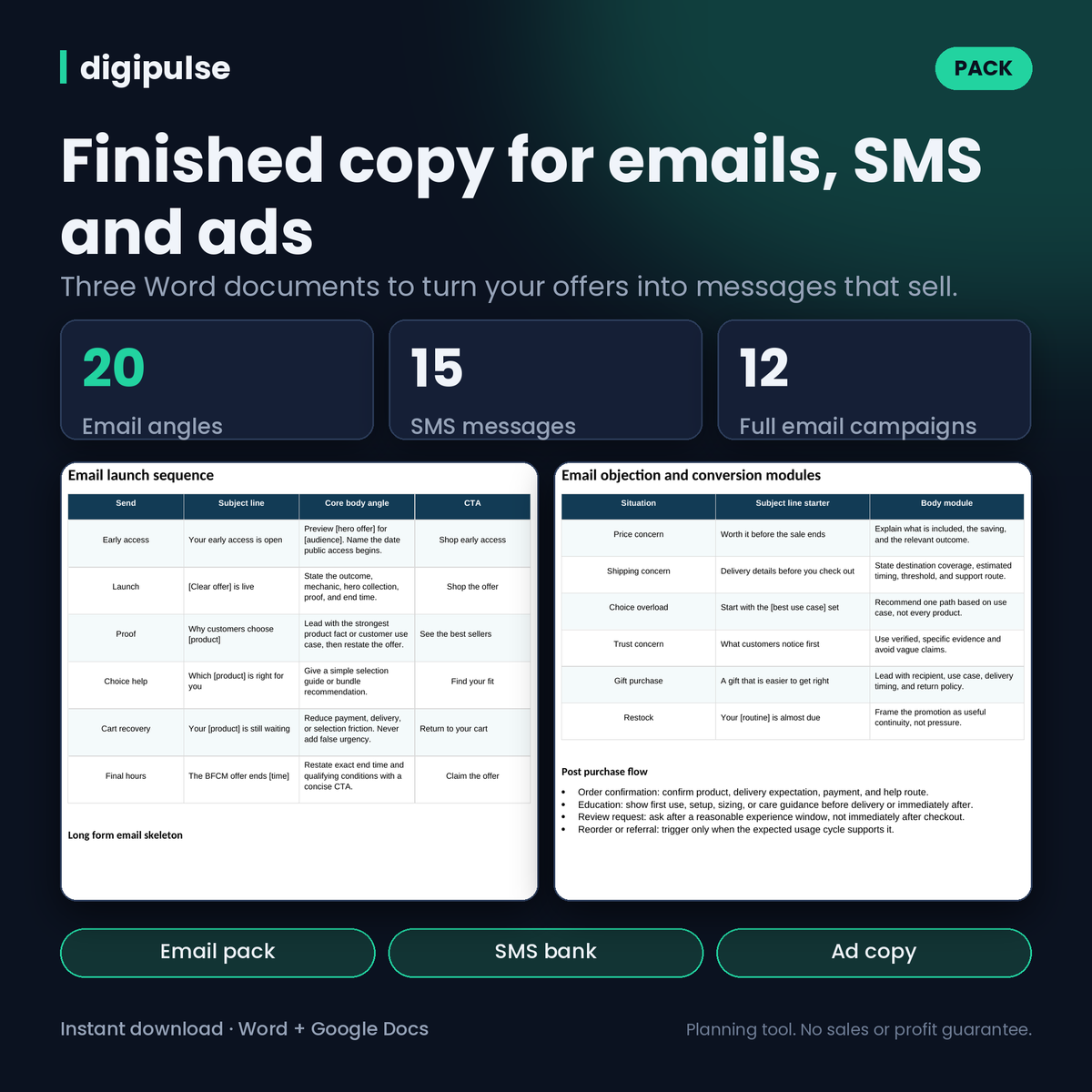 Paquete de textos de marketing para el Black Friday: campañas de correo electrónico, SMS, textos para anuncios y guía práctica para aumentar las conversiones (Word)